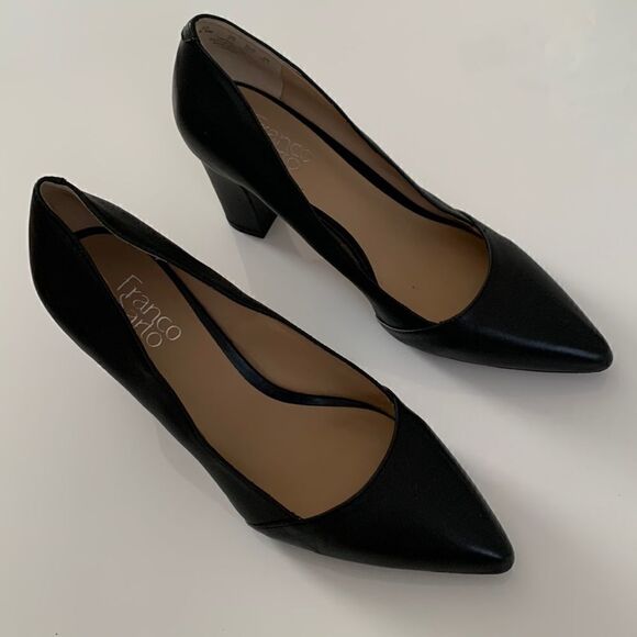 Franco Sarto L-Abree Black Leather Heels Pumps Women’s Shoes Size 9,5 - Picture 4 of 14